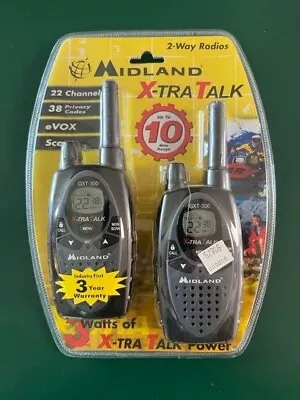 Midland XTRA TALK Two Way Radio Walkie Talkie New 10 Mile Range NEW Factory Seal • $17