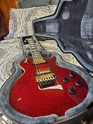 Epiphone Alex Lifeson Les Paul Custom Axcess Quilt Ruby With Hard Case • $1399