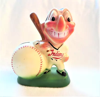 VINTAGE GIBBS CONNER & Co 1950's CLEVELAND INDIANS CHIEF WAHOO COIN BANK • $375