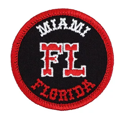 MIAMI Florida Embroidered Iron-On Sew-On Patch Jacket Backpack Bag Hat Bkt/Red • $13.99