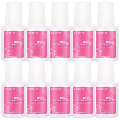 Nail Bond Nail Glue Extra Strong With Brush 10ml Stick Nails Acrylic Nail Glue • $7.56