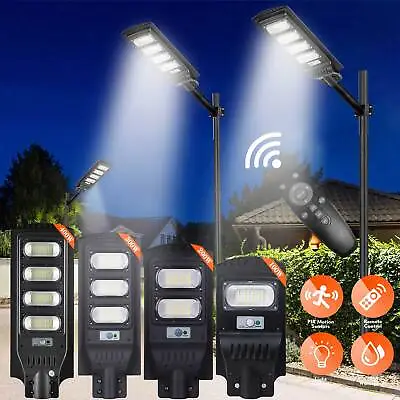 400W LED Solar Street Light Motion Sensor Outdoor Garden Wall Lamp With Remote • £20.58