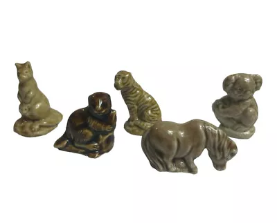 Wade England Figurine Lot 5 Beaver Kangaroo Tiger Koala Horse/Donkey Whimsies • $14.79