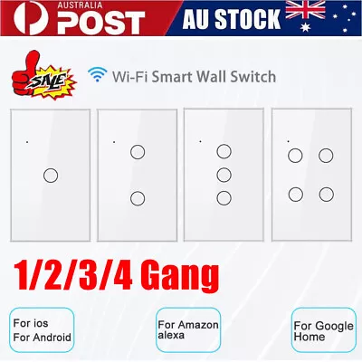 1/2/3/4Gang Wifi Smart Light Switch Touch Wall Panel For Alexa For Google Home • $20.79