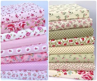 100% Cotton Fabric Bundles Large Remnants Squares Patchwork Quilting Material • £3.45