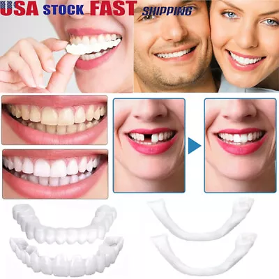$7.88 • Buy Smile Snap On Upper＆Bottom Set False Teeth Denture Veneers Dental Tooth Cover