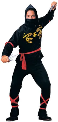 Black Ninja Warrior Adult Standard Size Costume • $19.95