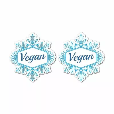 Vegan Snowflake Badge X2 Sticker Decal Vegan Alcohol Drink Joke X2 • $5.99