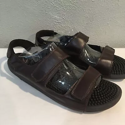 Kenkoh  Size 14 Balance Massage Sandals Brown Adjustable Strap #2312 • $24.98