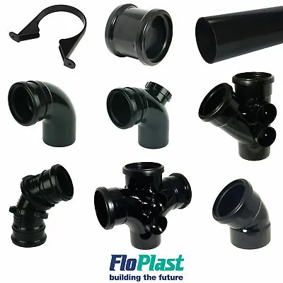 FLOPLAST  110mm 3 Metre Black Soil Pipe And Fittings Bend DIRECT • £15.89