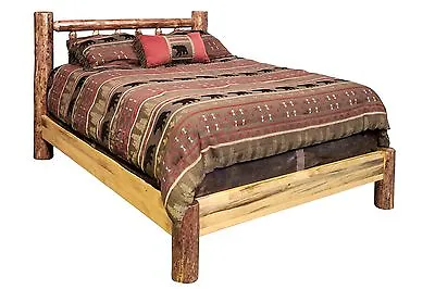 LOG Platform Bed CA KING Amish Made USA Beds Rustic Cabin Furniture • $1349