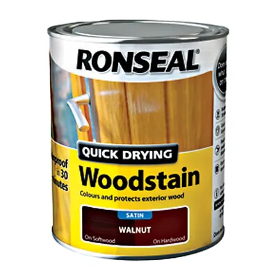 RONSEAL Quick Drying Wood Stain SATIN - All Colours Available • £11.99