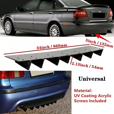 34x5  Fit For Volvo S40 00-03 Rear Bumper Diffuser Fin Splitter Universal Trim • $51.54