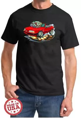 1987-93 Ford Mustang 5.0 LX Convertible Cartoon Color Tshirt NEW FREE SHIPPING • $20