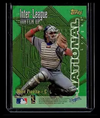 Mike Piazza 1997 Topps Inter-League Match-Ups Refractor W/Salmon (No Coating) • $4.95