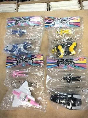 Lot  4 Mcdonalds Toys Mighty Morphin Power Rangers The Movie Pink Yellow Blue +1 • $30