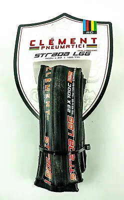 Clement Strada LGG Tire 700x23c Clincher Folding 120TPI Black Road  • $21.84