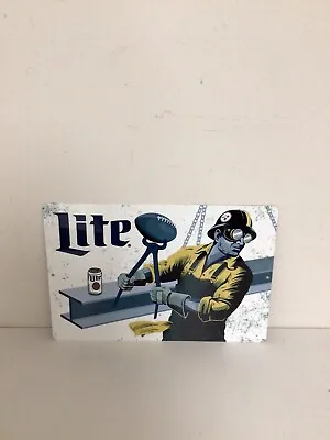 Miller Lite Pittsburgh Steelers￼ Nfl Beer Metal Tin Sign ￼ • $25