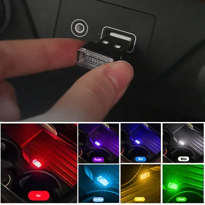 1x USB LED Car SUV Interior Light Neon Atmosphere Ambient Lamp Bulb Accessories • £2.82