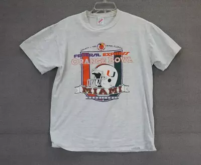 Vintage UM Federal Express Orange Bowl Miami Shirt 1992 Large • $20.99