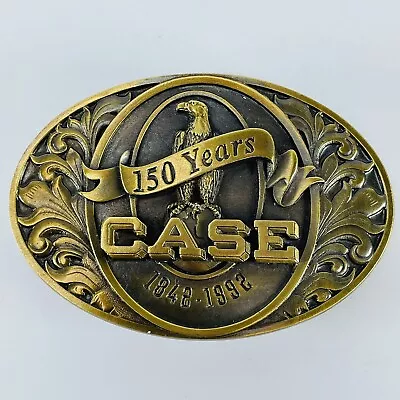 JI Case Corporation 150 Years 1842-1992 Eagle Logo Brass Belt Buckle Ltd Ed • $69.95