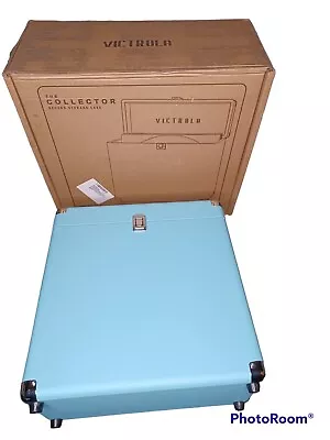 Victrola VSC-20-TRQ Vinyl Record Storage Carrying Case For 30 Records Turquoise • $40