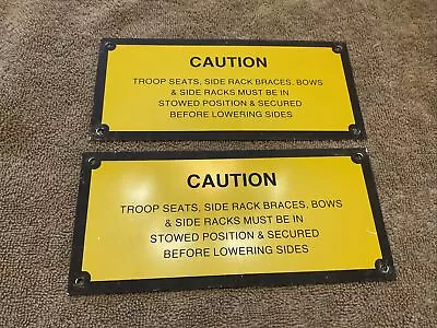 NOS Military Truck M939 M925 M929 Pair Troop Seat Stoage Data Plate Drop Side • $22