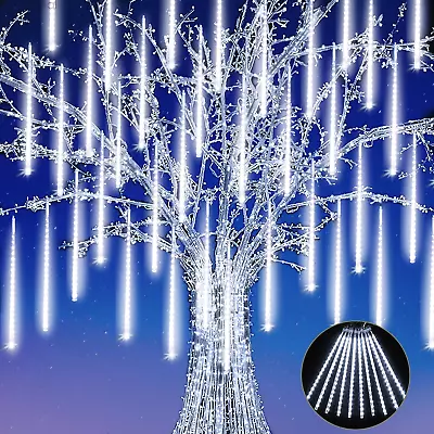 Christmas Lights Meteor Shower Rain Lights 8 Tube 300mm 192 LEDs Icicle Light • $11.95