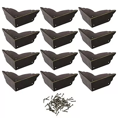 Cosmos Pack Of 12 Antique Metal Box Corner Protector Edge Safety Guard Cabine... • $18.60