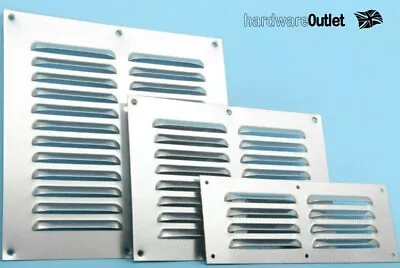 POPULAR LOUVRE VENT Aluminium Silver Louvered Ventilator Grille Made In England • £3.50