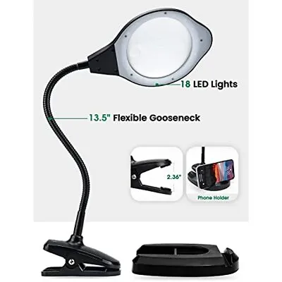 $29.99 • Buy KAIWEETS Magnifying Lamp Desk Clamp Adjustable Flexible Arm Task Light 18 LED