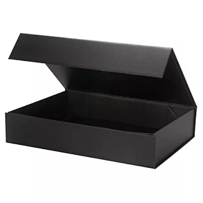  Gift Box With Lids 11.5 X 8.5 X 2.3 In Magnetic Closure Collapsible Black • $19.18