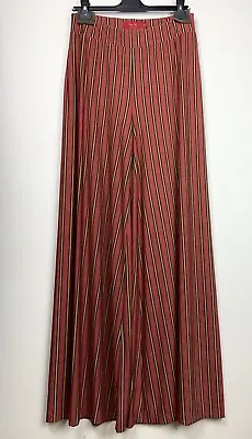 $69.99 • Buy Tigerlily Sz 12 Red Multi Stripe Wide Leg Pants Stretch Boho Hippy Gypsy Festiva