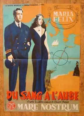 MARE NOSTRUM Maria Felix Original MEDIUM French Movie Poster '53 Litho MARVASI • $89