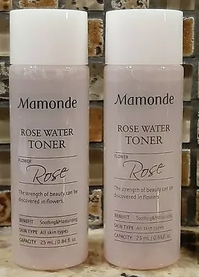 2x Mamonde Rose Water Toner Lot 0.84 Oz Each - 1.68oz Total .84oz Travel • $8.74