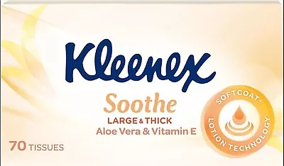 Kleenex Aloe Vera & Vitamin E 3 Ply Large & Thick Facial Tissues 70 Count • $5.50