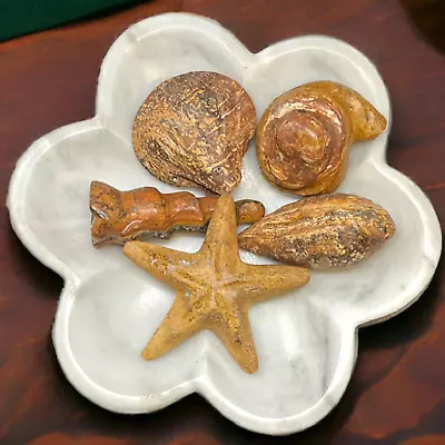 Coffee Table Decorations Real Marble Tray And Shell Figurines • $35.37