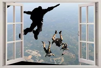 Military Plane Jump Sky Dive 3D Window Decal Wall Sticker Decor Art Mural J809 • $31.87