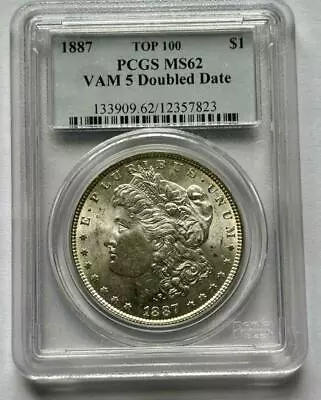 1887 Morgan Silver Dollar Coin PCGS MS 62 VAM 5 Doubled Date • $26