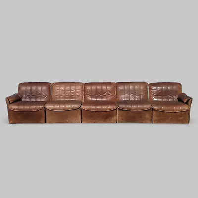 Mid Century Sofa Modular Sectional Made In Germany MCM Leather Brown • $6250