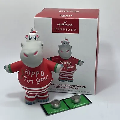 2023 I Want A Hippopotamus For Christmas Magic Sound Hallmark Keepsake Ornament • $20.95