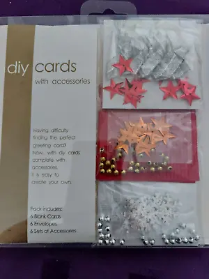 DIY Card Making Kit 10 With Accessories Silver Bows Etc. Crafts • £2