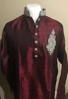 Asian Shalwaar Kameez Red Men's Wear Eid Clothes Pakistani Brand New • £25