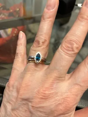 Marquise Irradiated Blue Diamond Ring .55 Cts In 14k Wg • $300