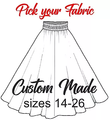 1950s Vintage Retro Rockabilly Circle Skirt Handmade To Order Pick Your Fabric • £21.99