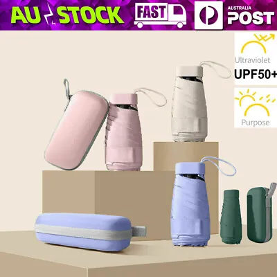 $21.49 • Buy Mini Pocket Umbrella Anti-UV Sun/Rain Windproof 6 Folding Ultra Light Umbrella