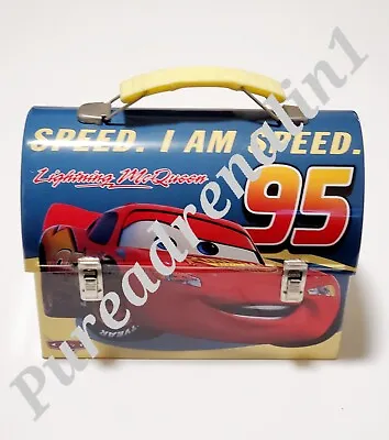 Vintage Disney Pixar Lightning McQueen Collectible Metal Tin Lunchbox  Lunch Box • $16.95