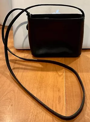 Preowned Monsac Black Leather Mini Crossbody Shoulder Handbag • $38