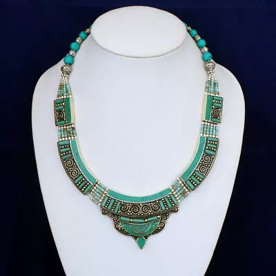 Necklaces For Women Asian Jewelry Native Inspired Green Turquoise Ethnic Jewelry • $58.70