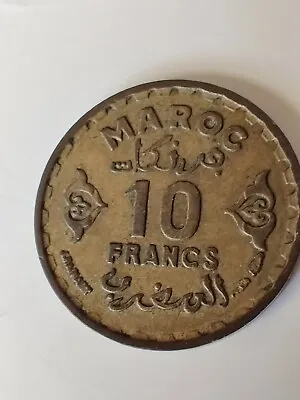 Morocco 10 Francs Coin 1371 Maroc • $7